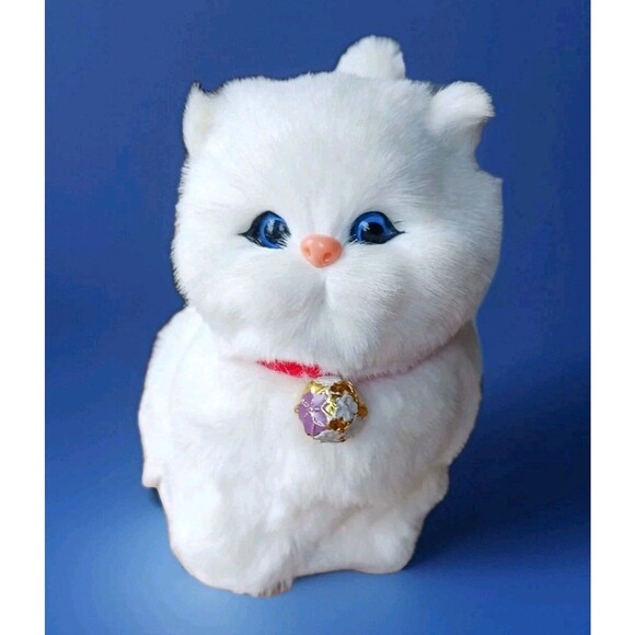 NEW Realistic Persian Cat Kitten Animal Soft Plush Toy w/ Meow Sound Kids Gift - Picture 1 of 6